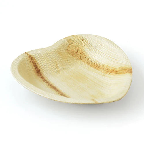 Heart Palm Leaf Plates - 6" Inch - Vedessi
