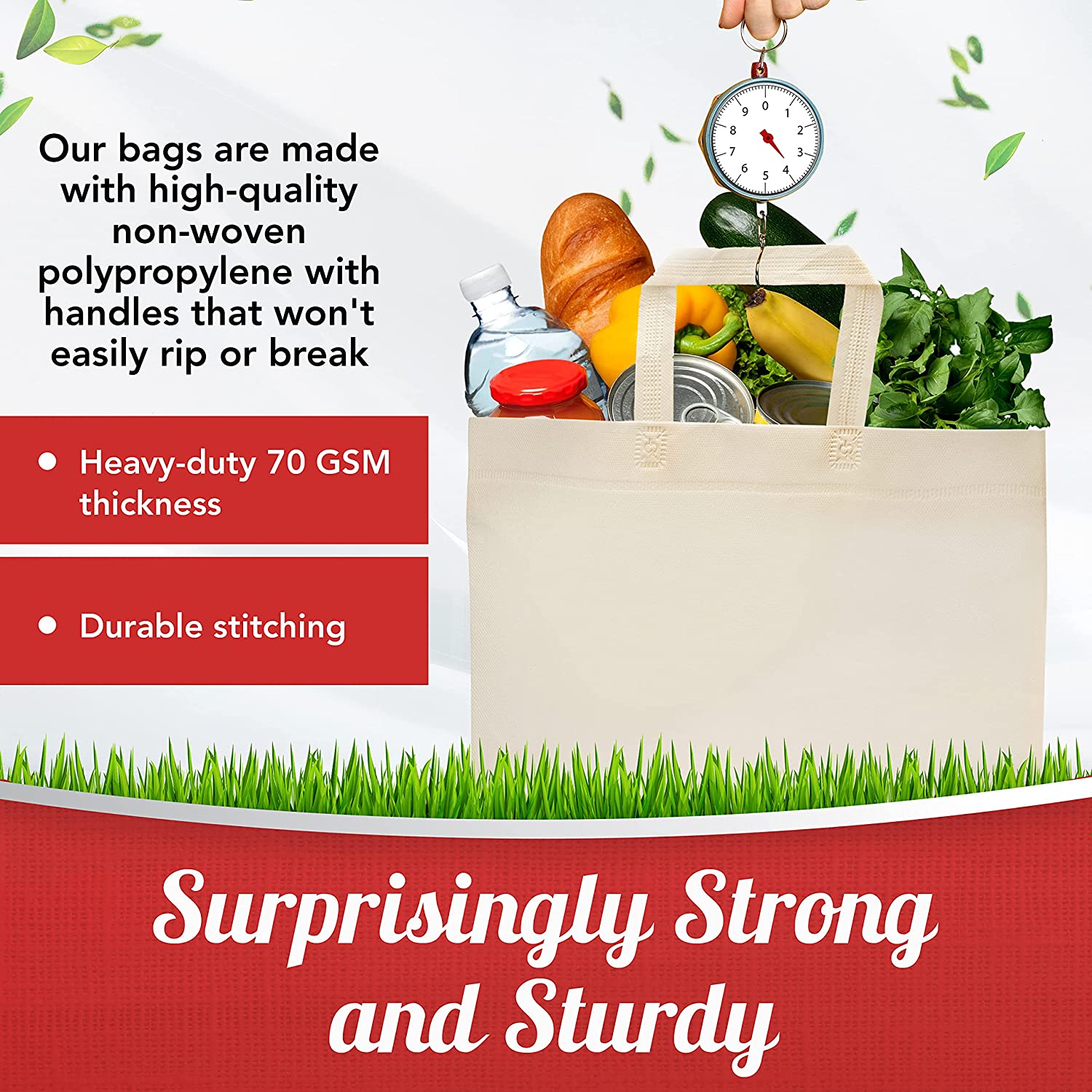 50 Pack Reusable Eco-Friendly Grocery Shopping Bags - Vedessi