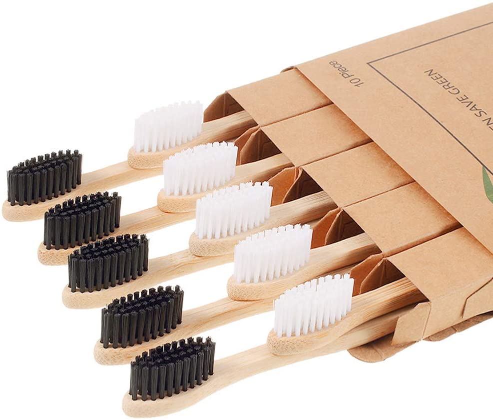 10 Pack Organic Bamboo Toothbrush - Vedessi