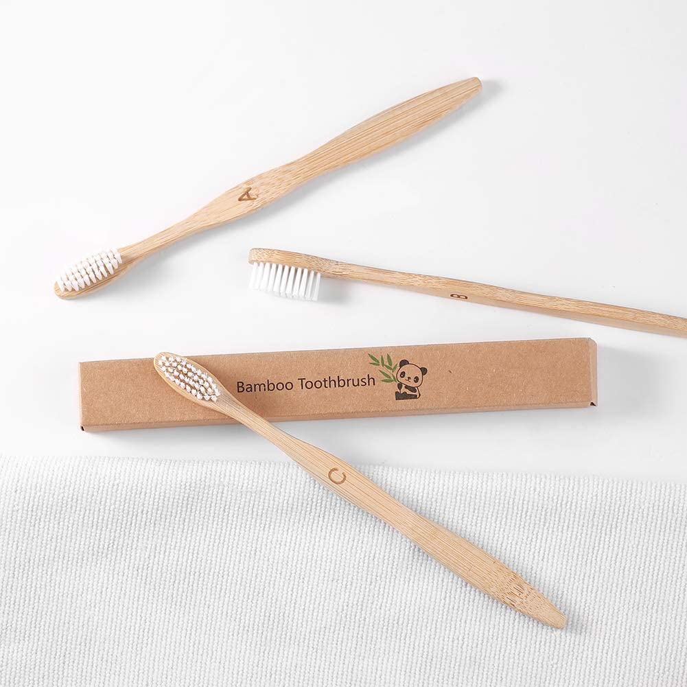 10 Pack Organic Bamboo Toothbrush - Vedessi