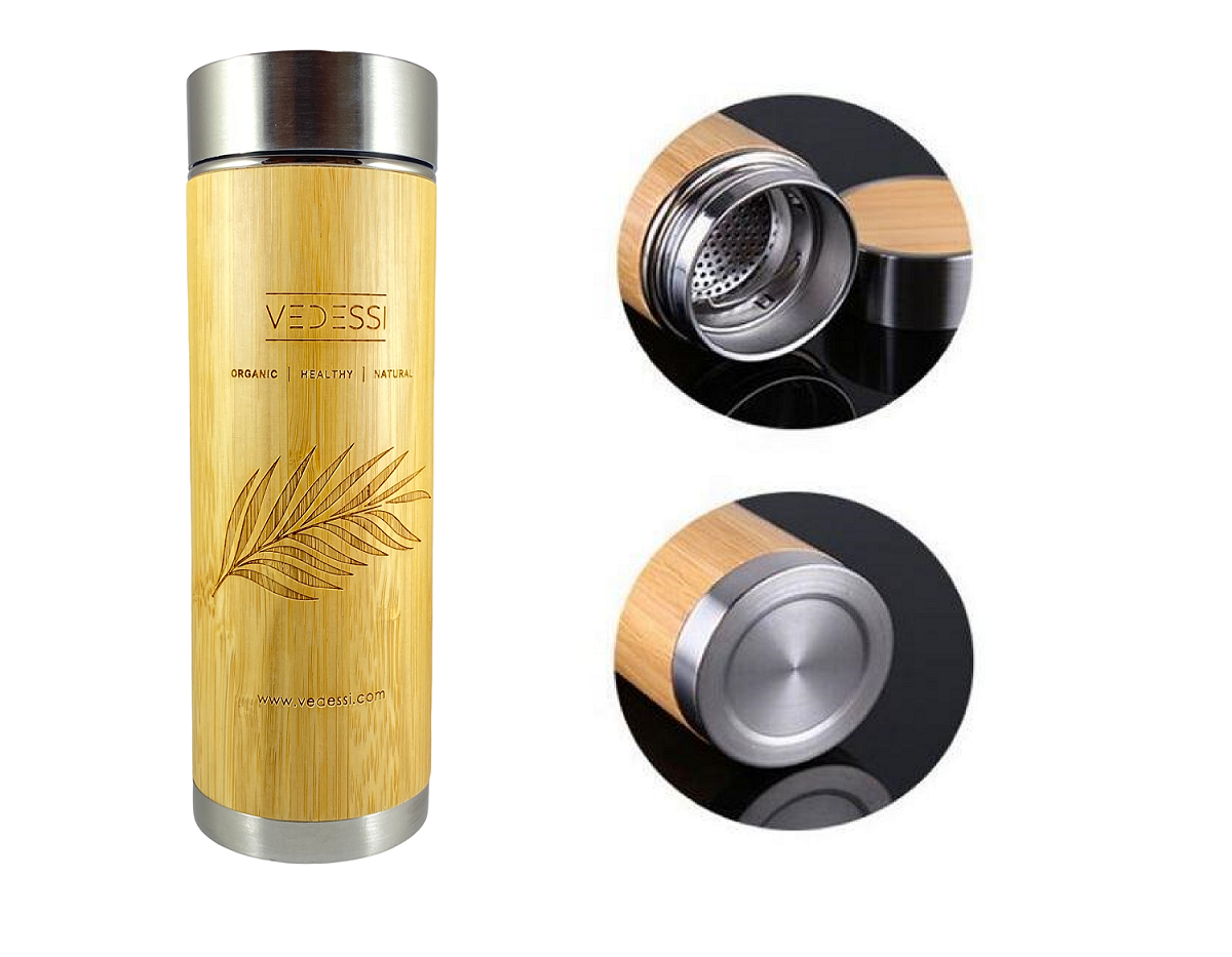 Bamboo Tumbler with Strainer - Vedessi