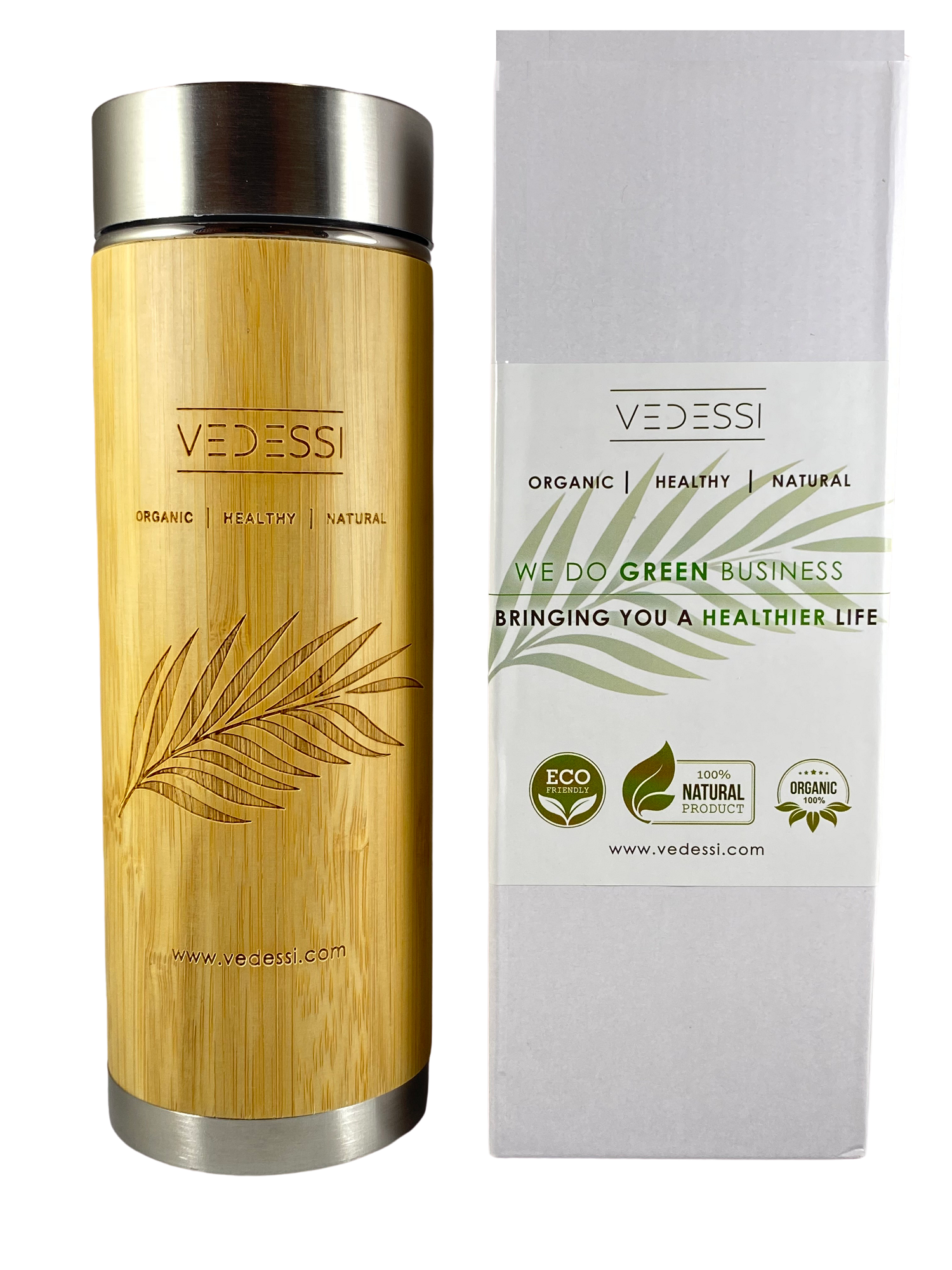 Bamboo Tumbler with Strainer - Vedessi