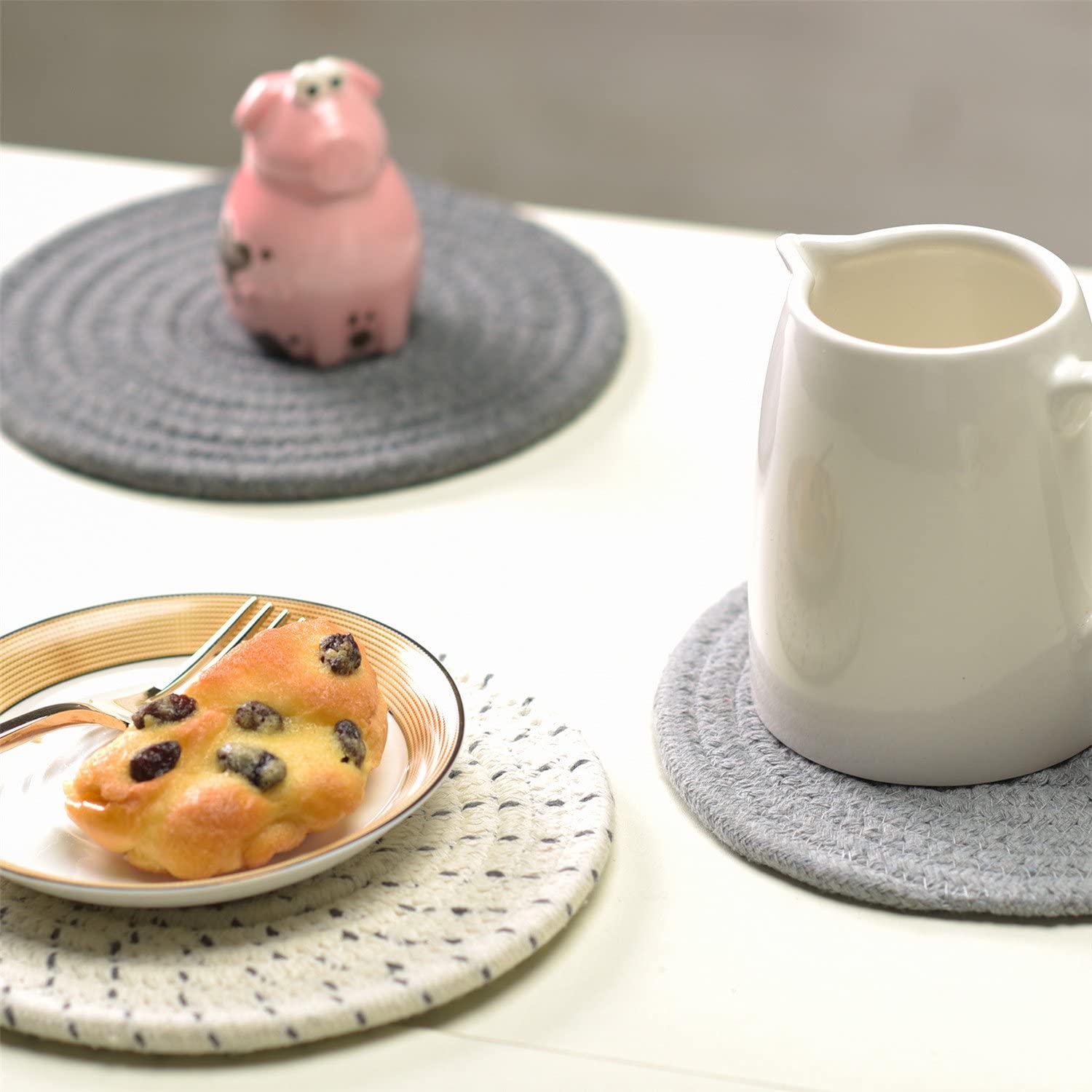 Potholders Set Trivets Set 100% Pure Cotton - (Set of 3) Stylish Coasters - Vedessi