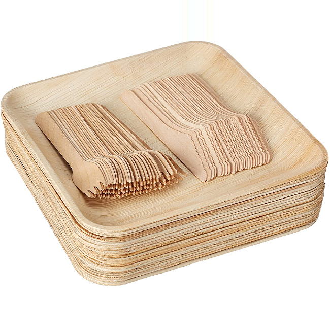 10 Inches Palm Leaf Square - Plates Set - Vedessi