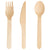 Wooden Disposable Cutlery | Forks - Knives - Spoons - Pack of 100 - Vedessi