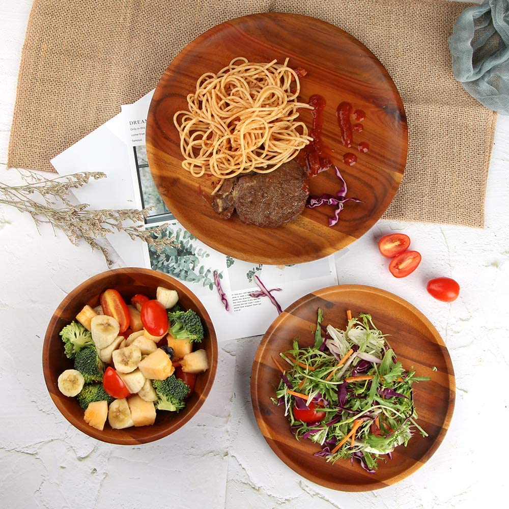 Wooden dinnerware set store