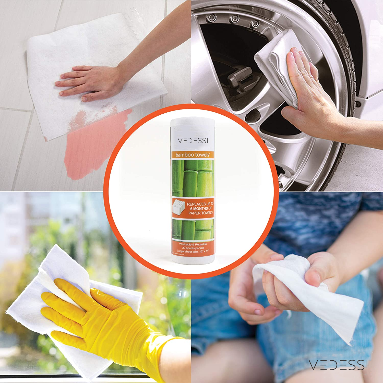 Bamboo Towels - Heavy Duty Eco Friendly - Vedessi