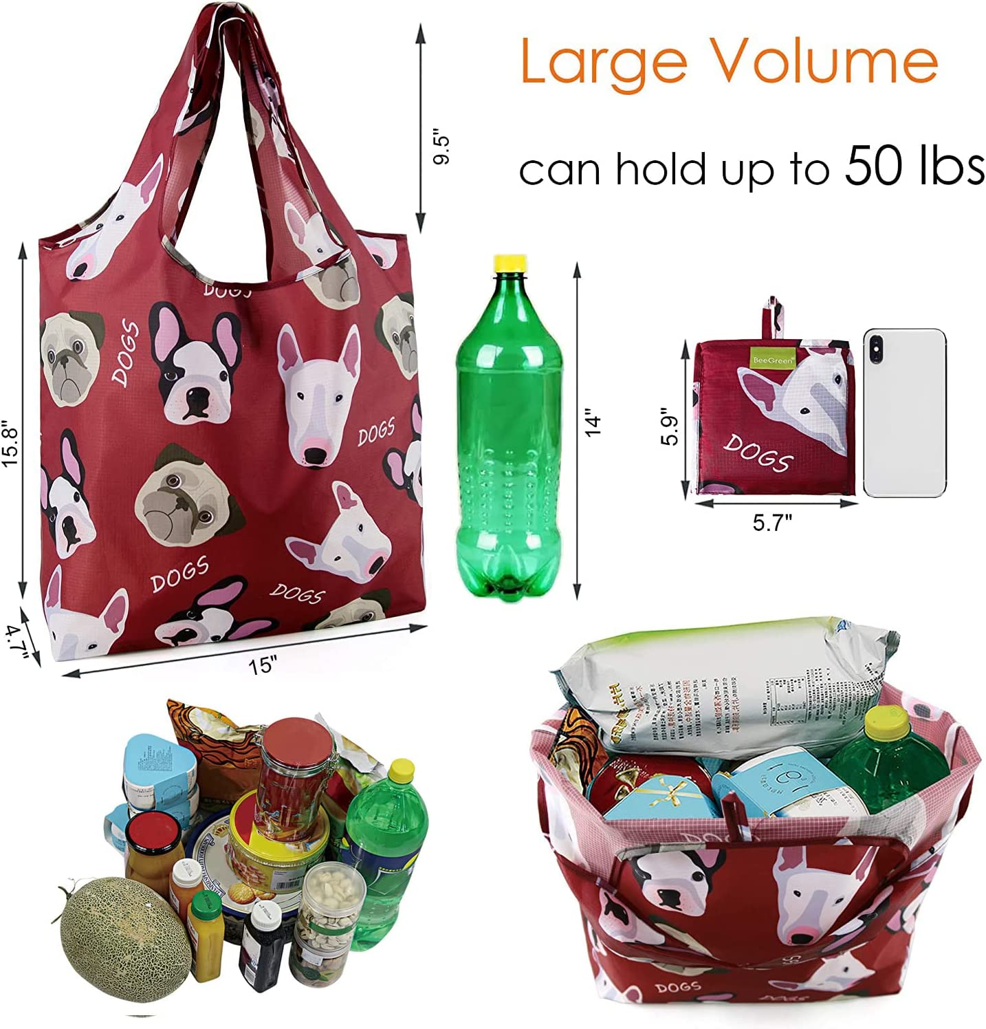 Eco Friendly Shopping Bags 6 Pc