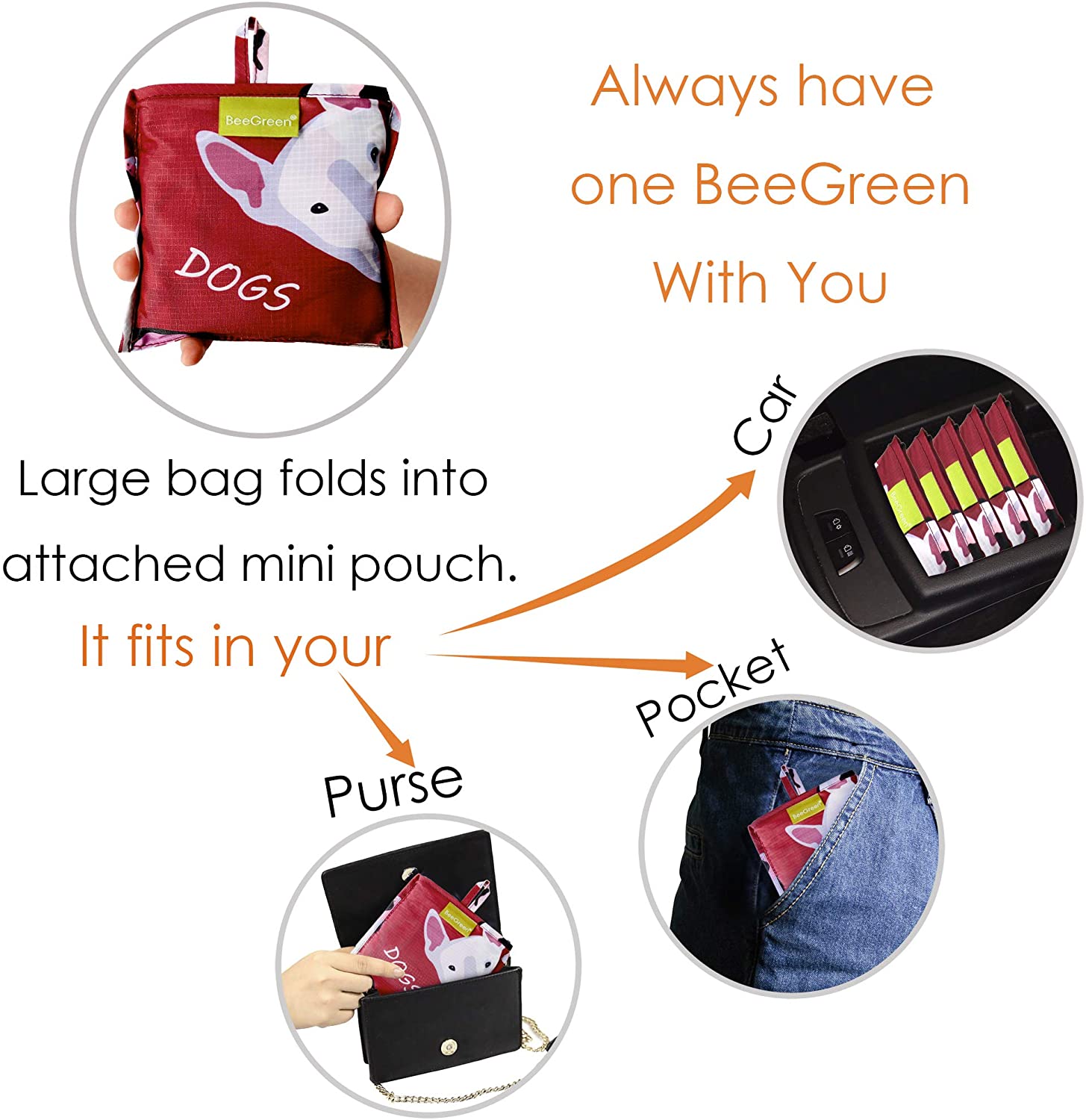 Eco-Friendly Shopping Bags - 6 Pc - Vedessi