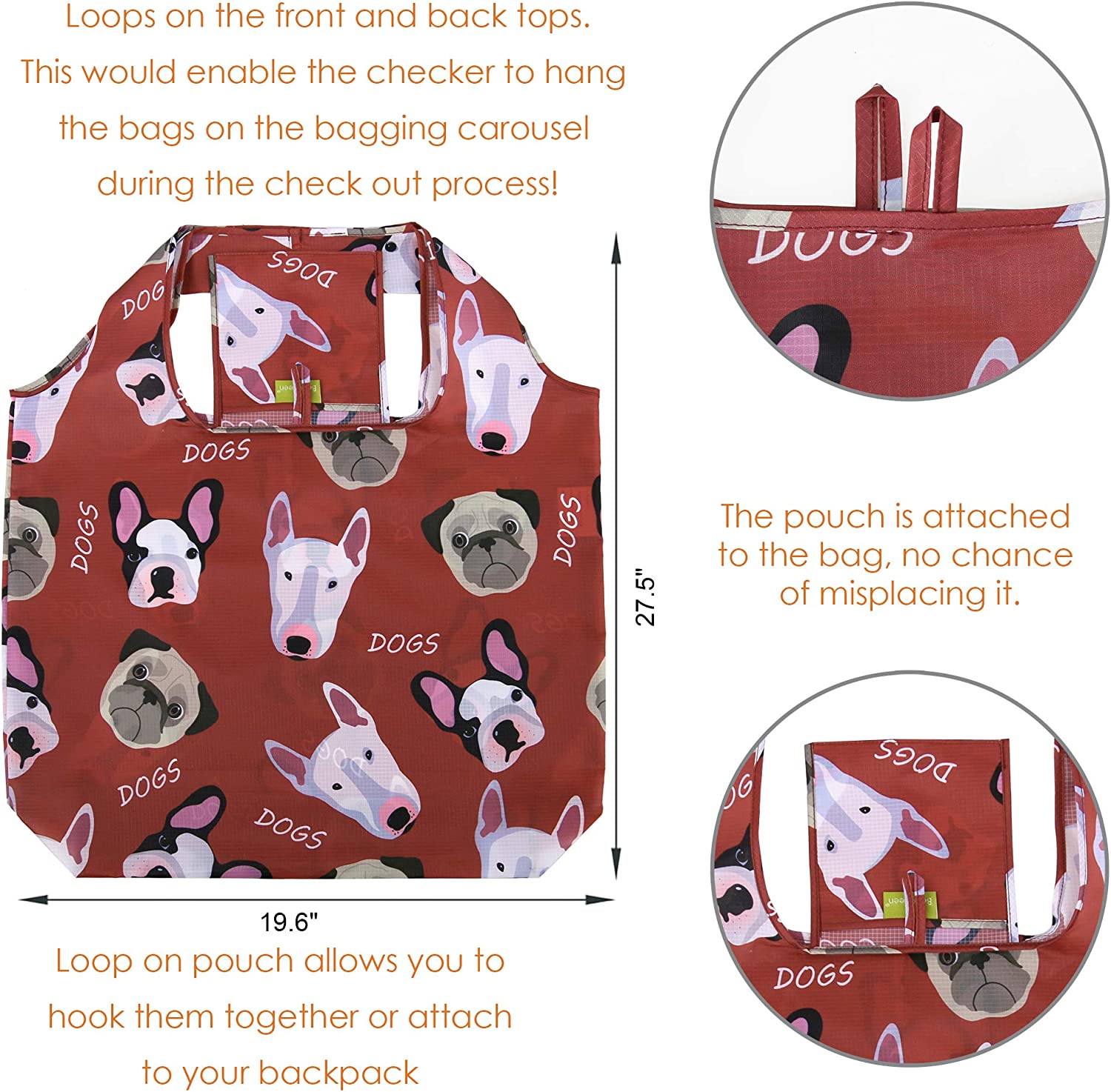 Eco-Friendly Shopping Bags - 6 Pc - Vedessi