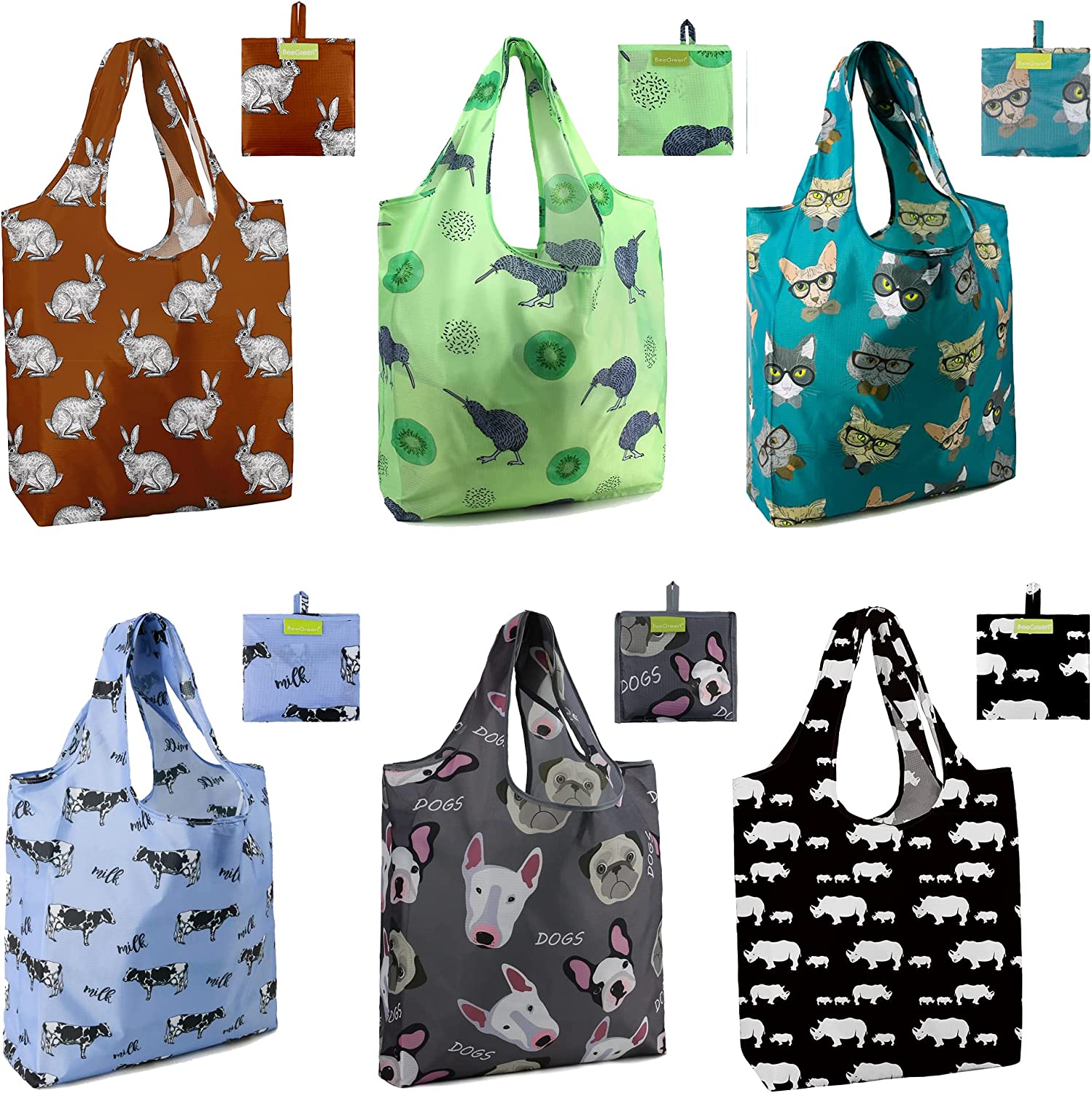 Eco-Friendly Shopping Bags - 6 Pc - Vedessi