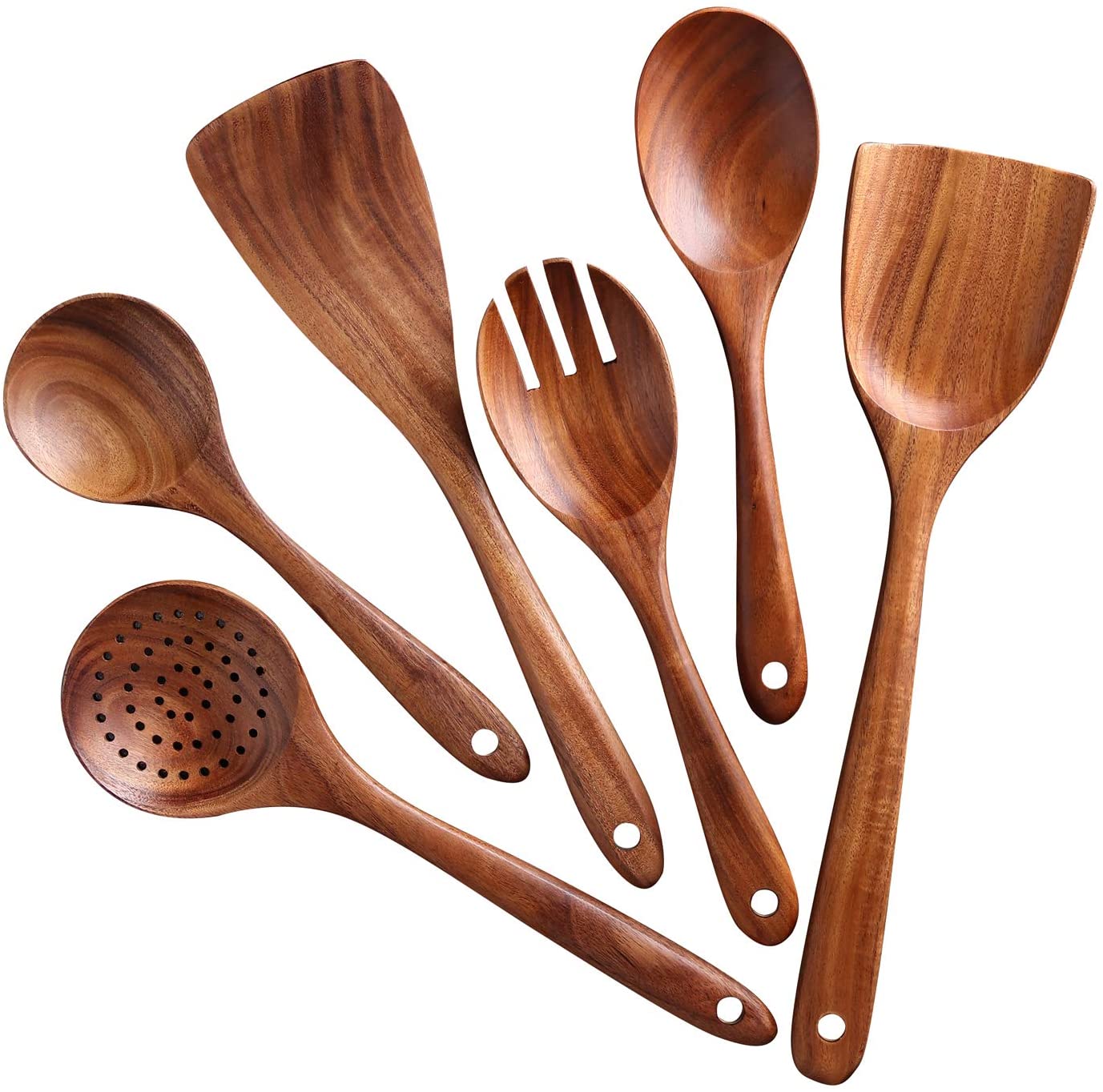 Buy Kitchen Utensils Set 6 Pc Natural Wood Cooking Tool