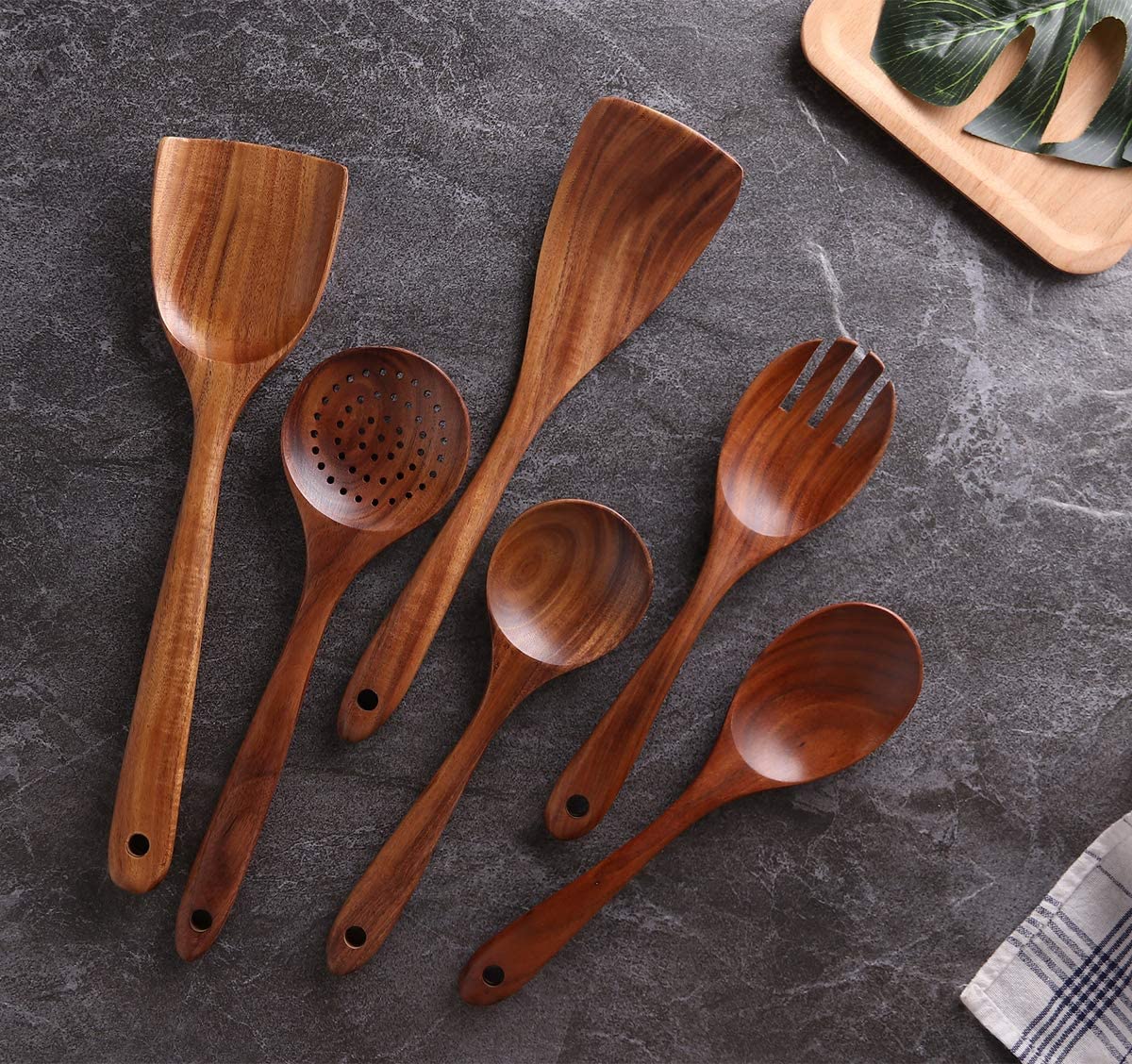 Acacia wood cooking utensil set (6pc)