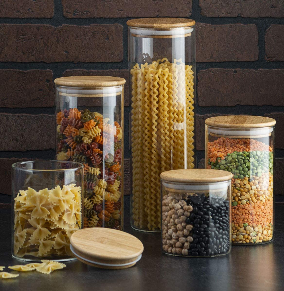 Glass Jars With Bamboo Lids