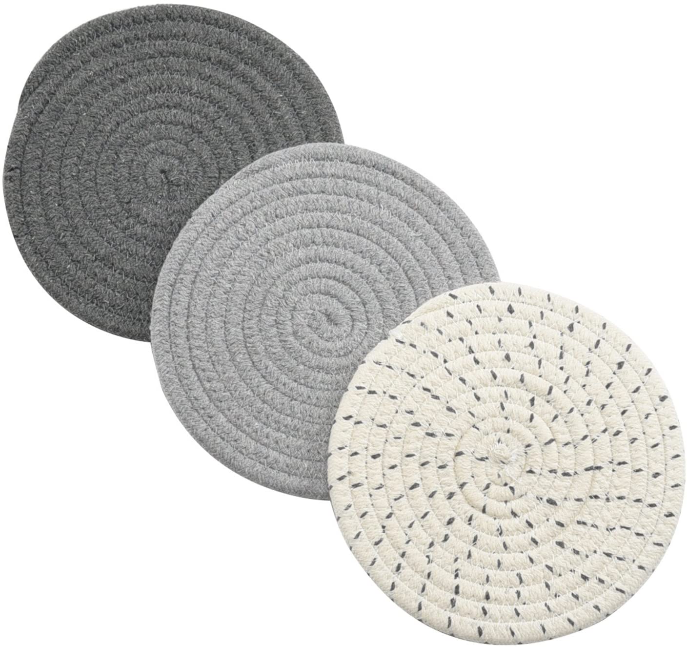 Potholders Set Trivets Set 100% Pure Cotton - (Set of 3) Stylish Coasters - Vedessi