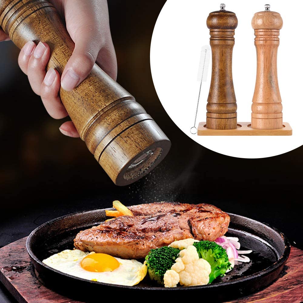 Oak Wooden Salt Pepper Grinder - Set of 2 - Vedessi