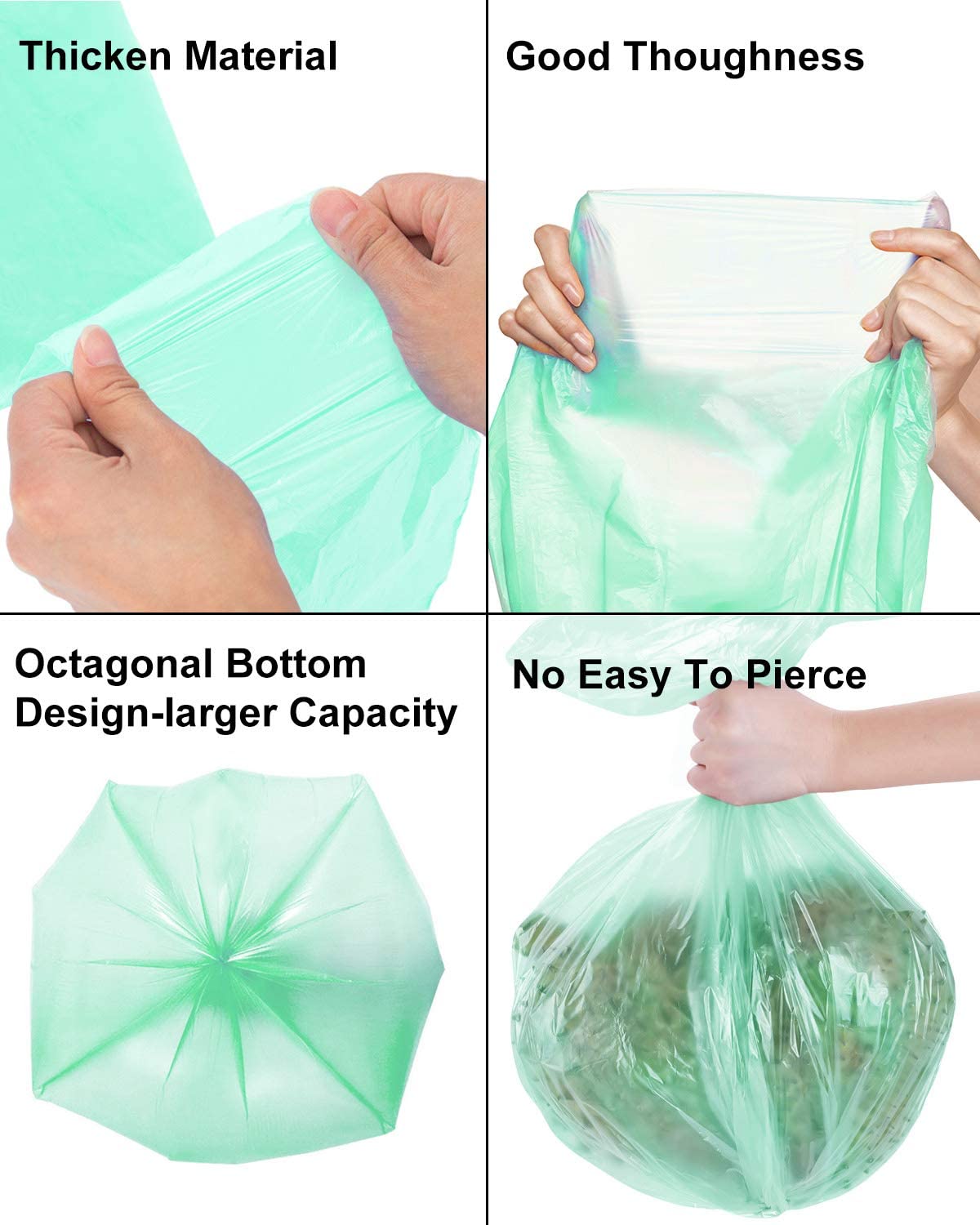 Compostable Heavy Duty Unscented Tall Kitchen Trash Bags - 60 Bags (13