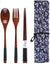 Wooden Cutlery Set - Fork | Spoon | Chopsticks | Pouch - Vedessi